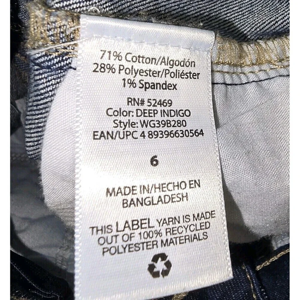 Wonder Nation Slim Girls Size 6 Stretch Denim Blue Jeans (C2)
